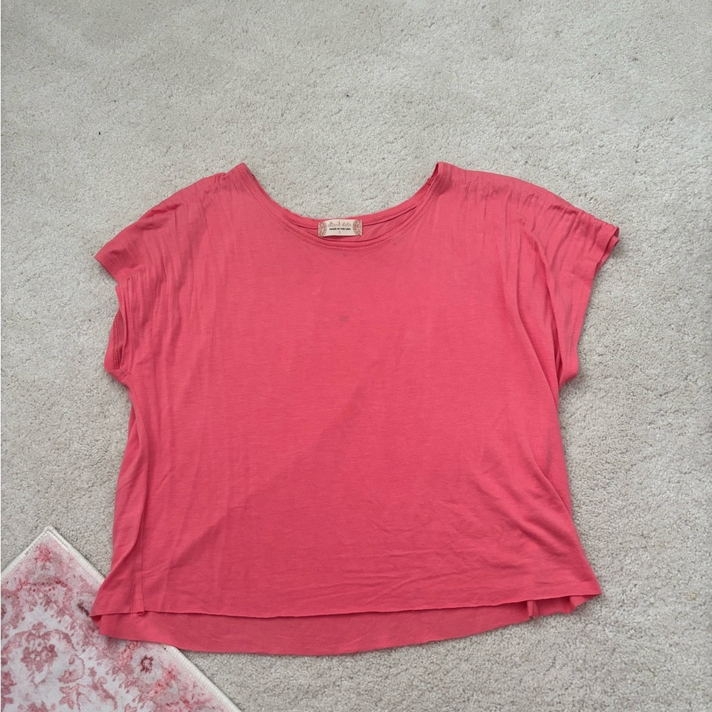 Altar'd State Pink Boxy Short Sleeve T-Shirt